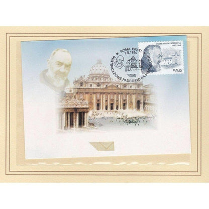 St. Padre  Pio-Blessed Stamps Mnh Folder-Beatification-Father Pio Relic Shrine | Catholically