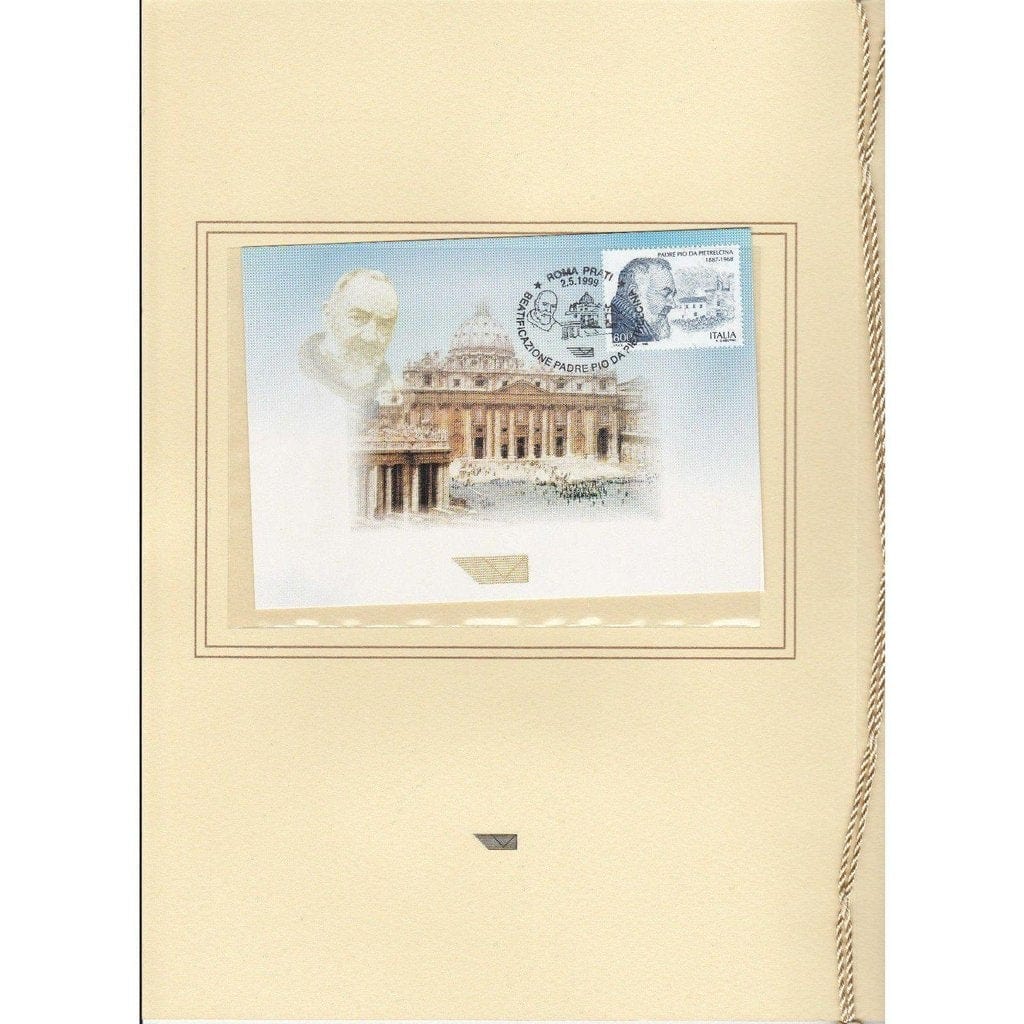St. Padre  Pio-Blessed Stamps Mnh Folder-Beatification-Father Pio Relic Shrine | Catholically