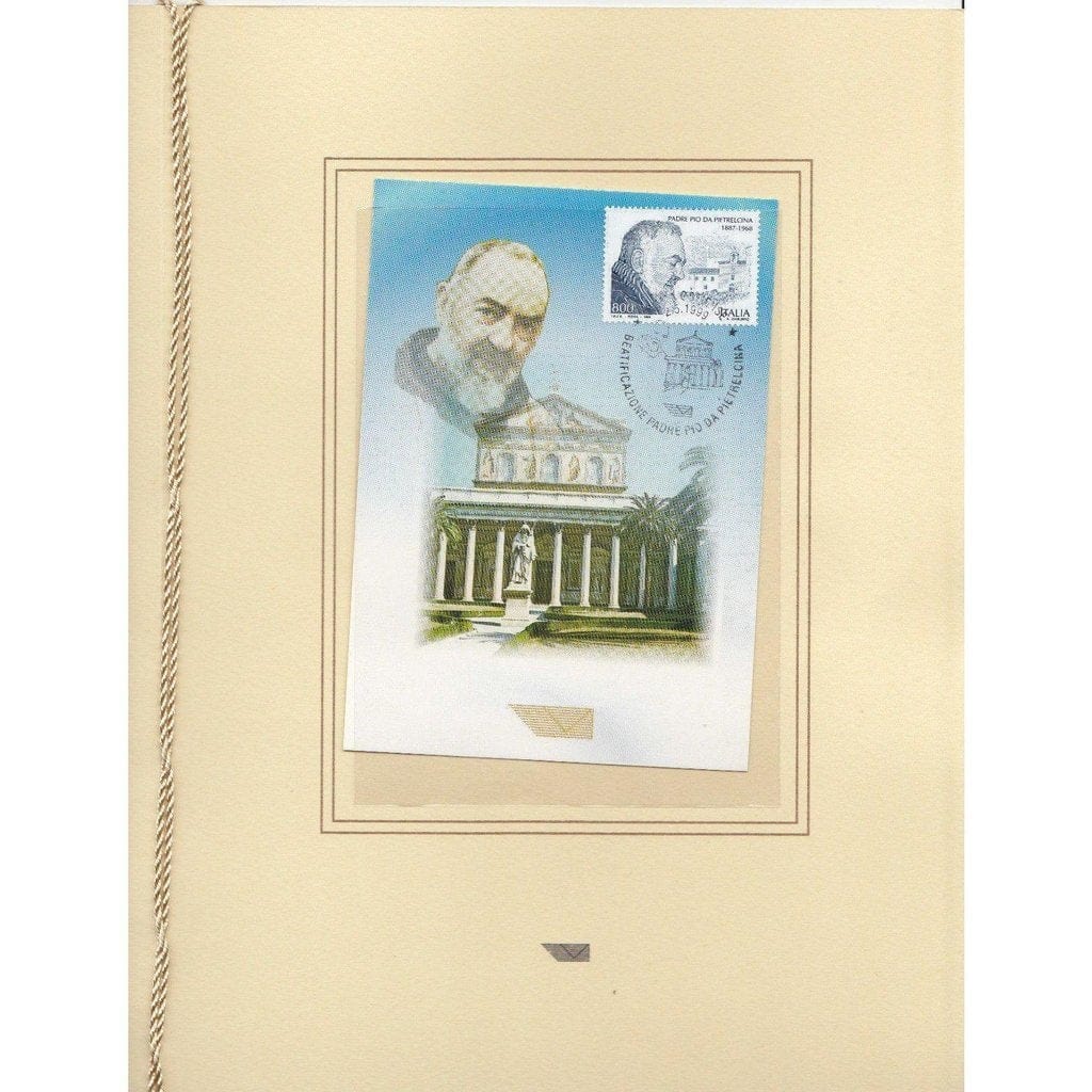 St. Padre  Pio-Blessed Stamps Mnh Folder-Beatification-Father Pio Relic Shrine | Catholically
