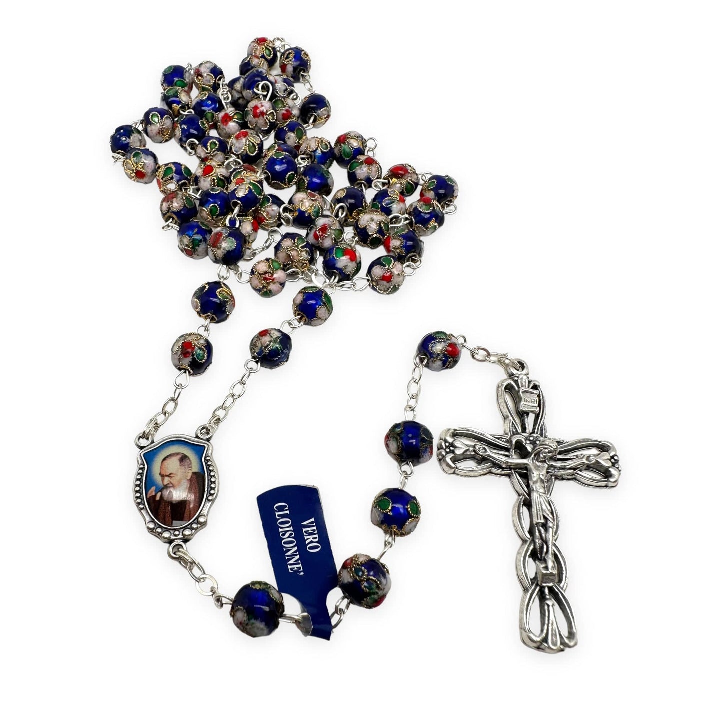 St. Padre Pio Blue Rosary Blessed By Pope | Catholically