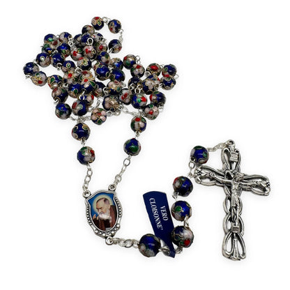 St. Padre Pio Blue Rosary Blessed By Pope | Catholically