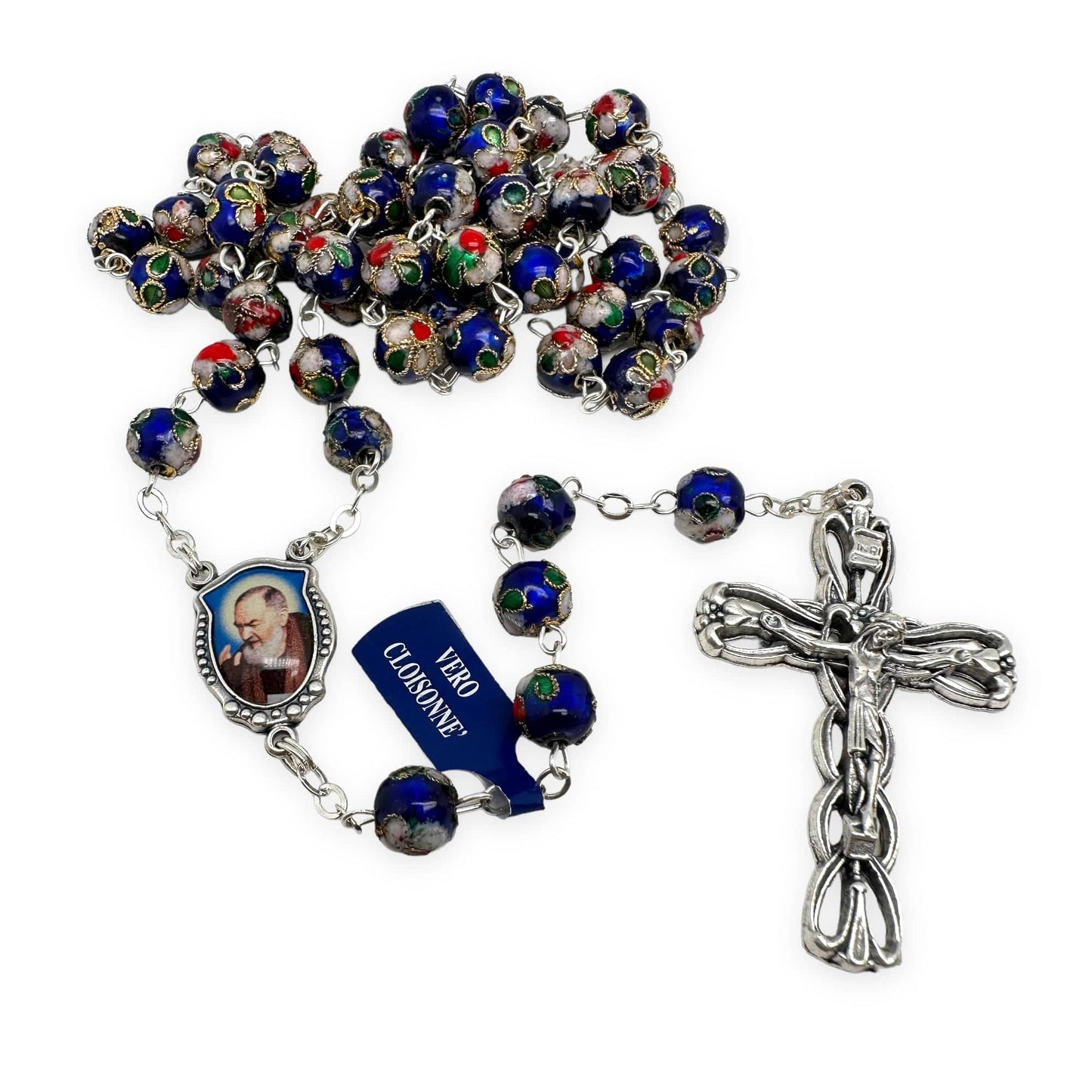 St. Padre Pio Blue Rosary Blessed By Pope | Catholically