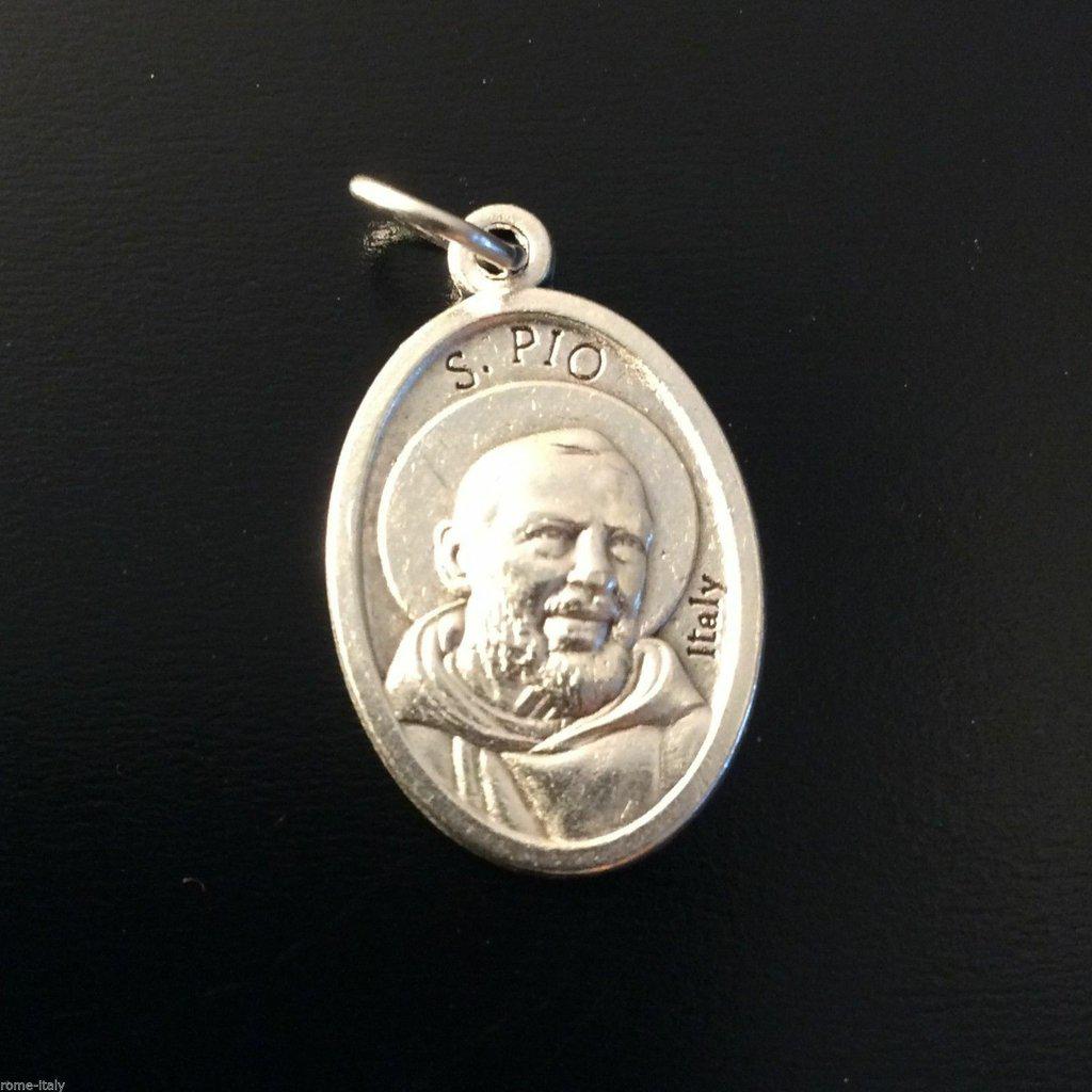 Saint Padre Pio Medal w/ 2nd Class Relic Vestment - Blessed by Pope Leo XIV | Catholically