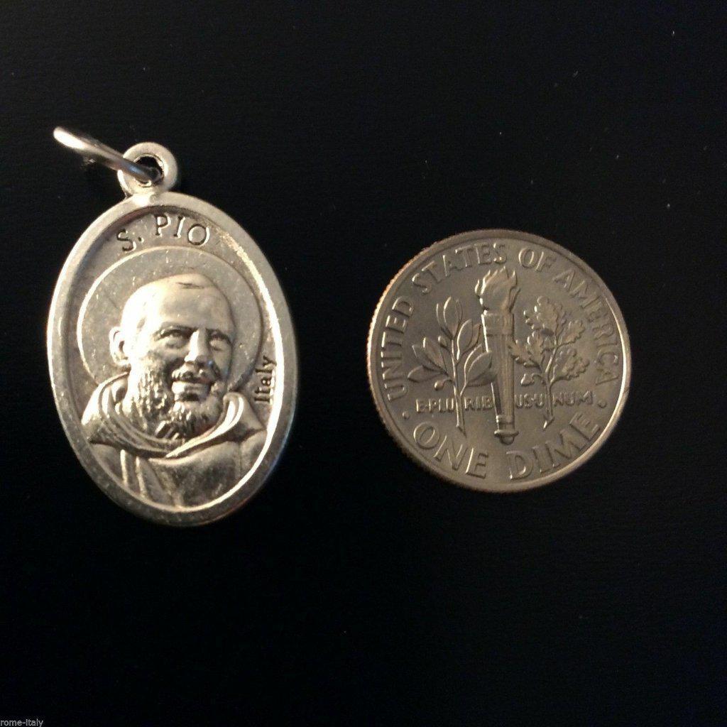 Saint Padre Pio Medal w/ 2nd Class Relic Vestment - Blessed by Pope Leo XIV | Catholically