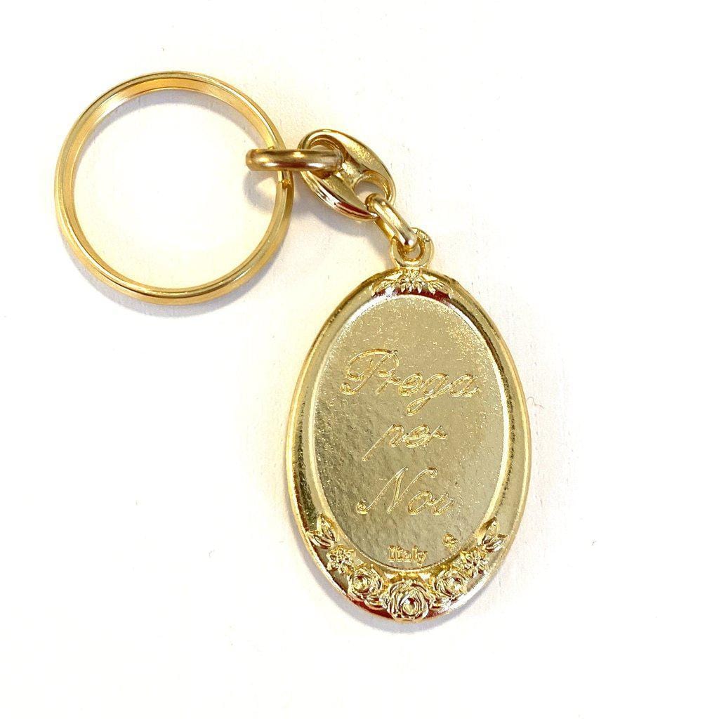 St. Padre Pio - Golden Catholic Key Ring - Keychain - Keyring - Blessed By Pope | Catholically