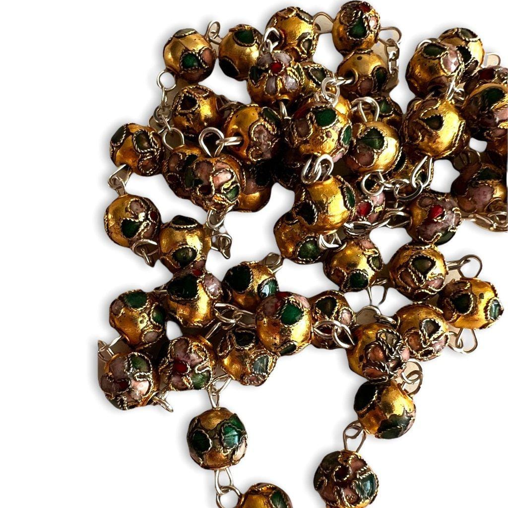 St. Pio Rosary with 2nd Class Relic – Cloisonné Beads Blessed by the Pope | Catholically