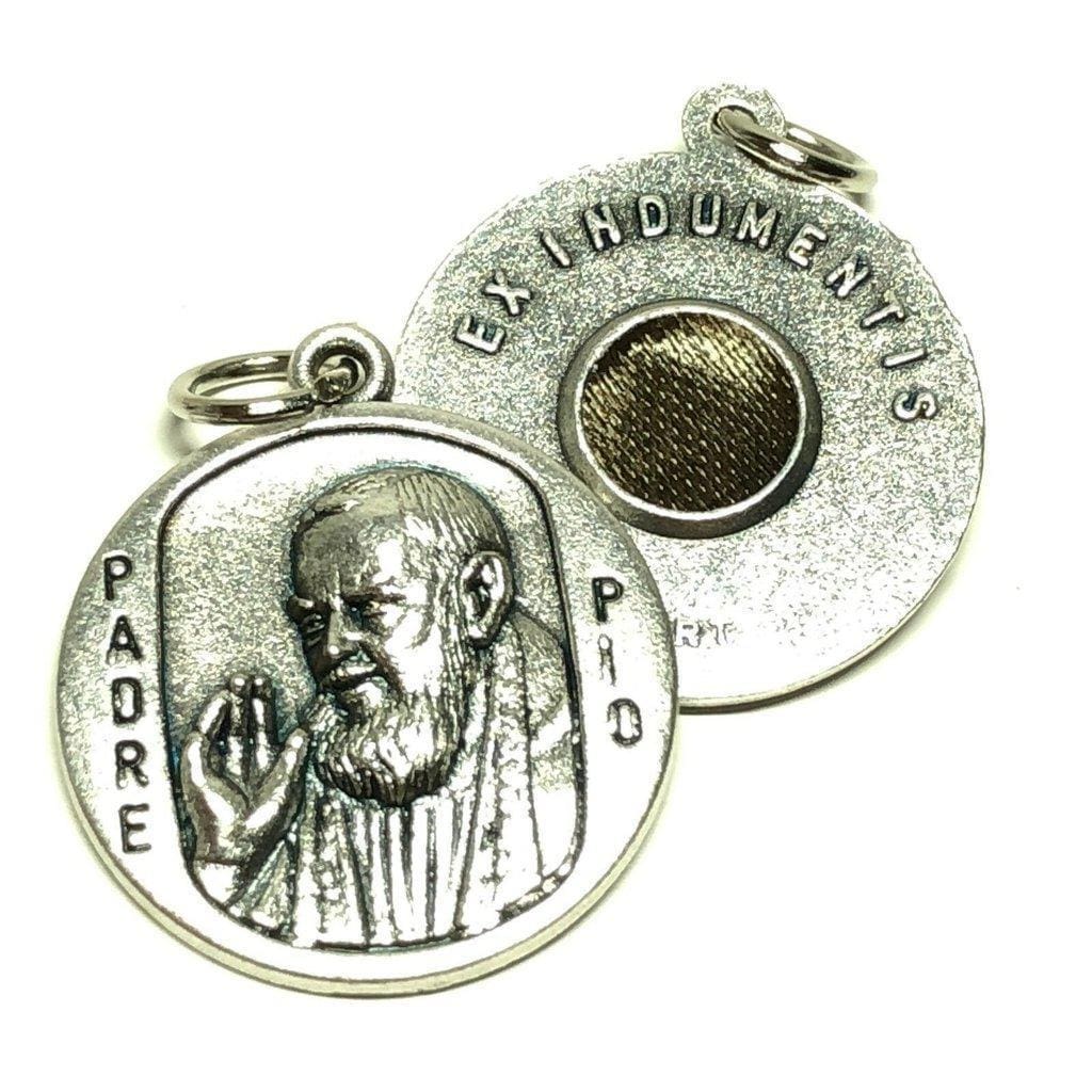 St. Padre Pio Pietrelcina Relic Medal Catholic Charm - St. Pio Ex-Indumentis | Catholically