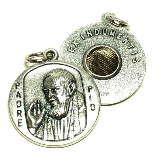 St. Padre Pio Pietrelcina Relic Medal Catholic Charm - St. Pio Ex-Indumentis | Catholically