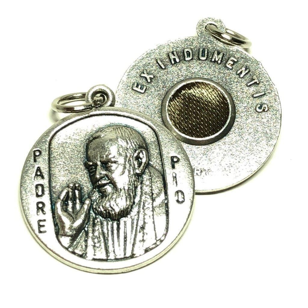 St. Padre Pio Pietrelcina Relic Medal Catholic Charm - St. Pio Ex-Indumentis | Catholically