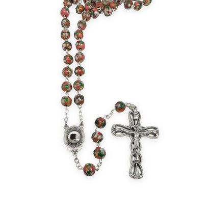 St. Padre Pio Pink Rosary Blessed By Pope with Relic | Catholically