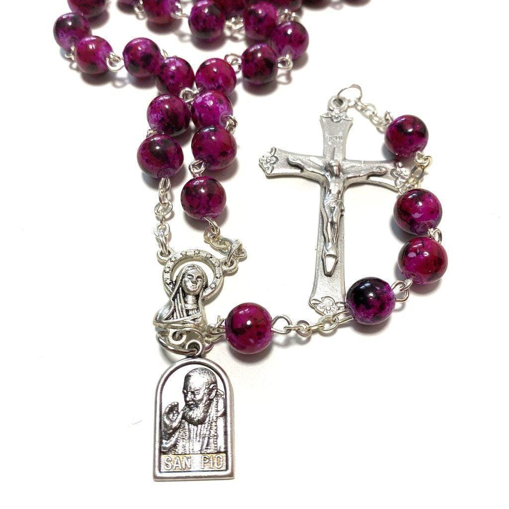 St. Padre Pio Prayer Beads - St. Father Pio Relic Rosary Blessed By Pope | Catholically