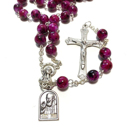 St. Padre Pio Prayer Beads - St. Father Pio Relic Rosary Blessed By Pope | Catholically