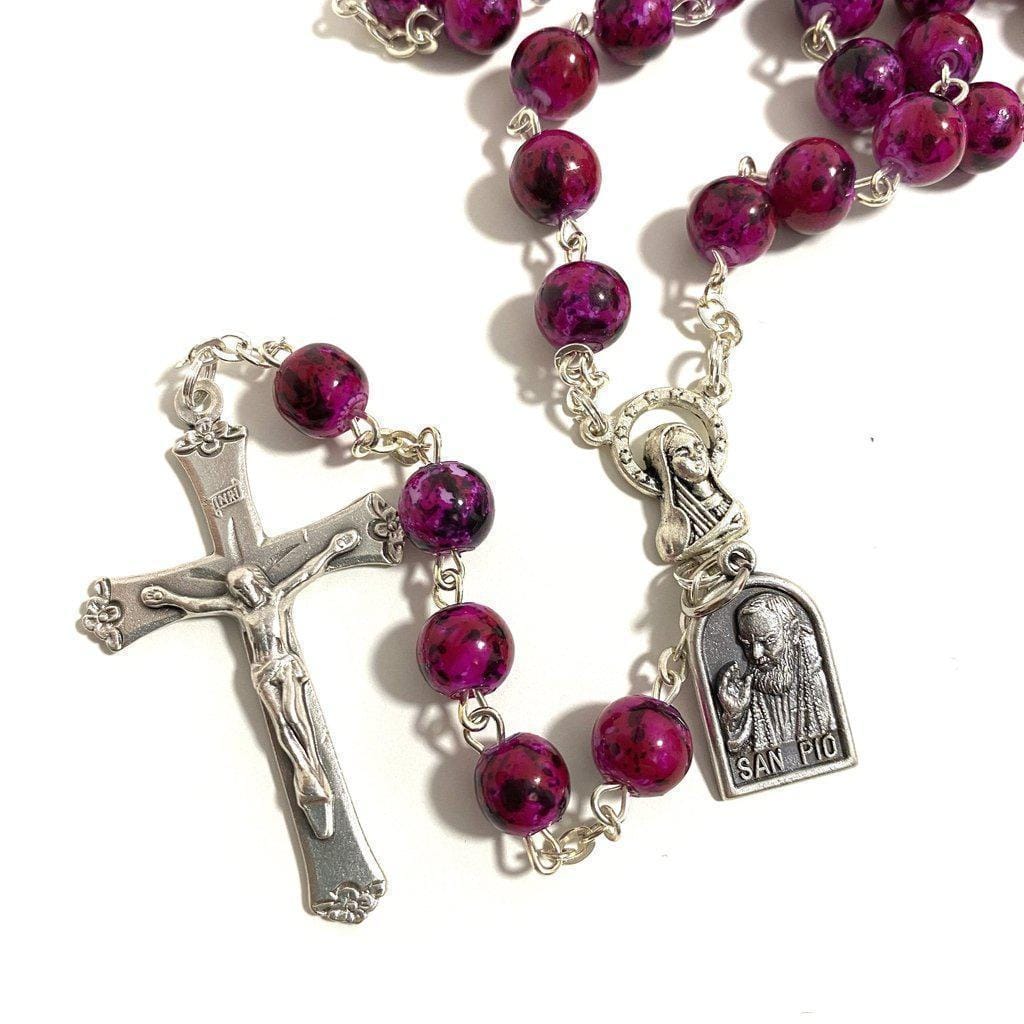 St. Padre Pio Prayer Beads - St. Father Pio Relic Rosary Blessed By Pope | Catholically