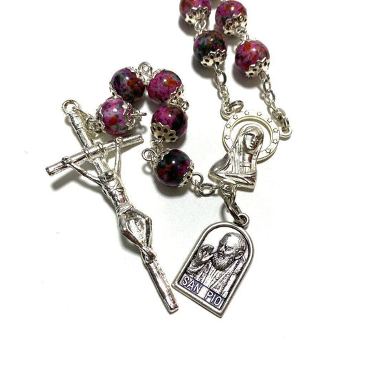 St. Padre Pio Prayer Beads - St. Father Pio Relic Rosary Blessed By Pope | Catholically