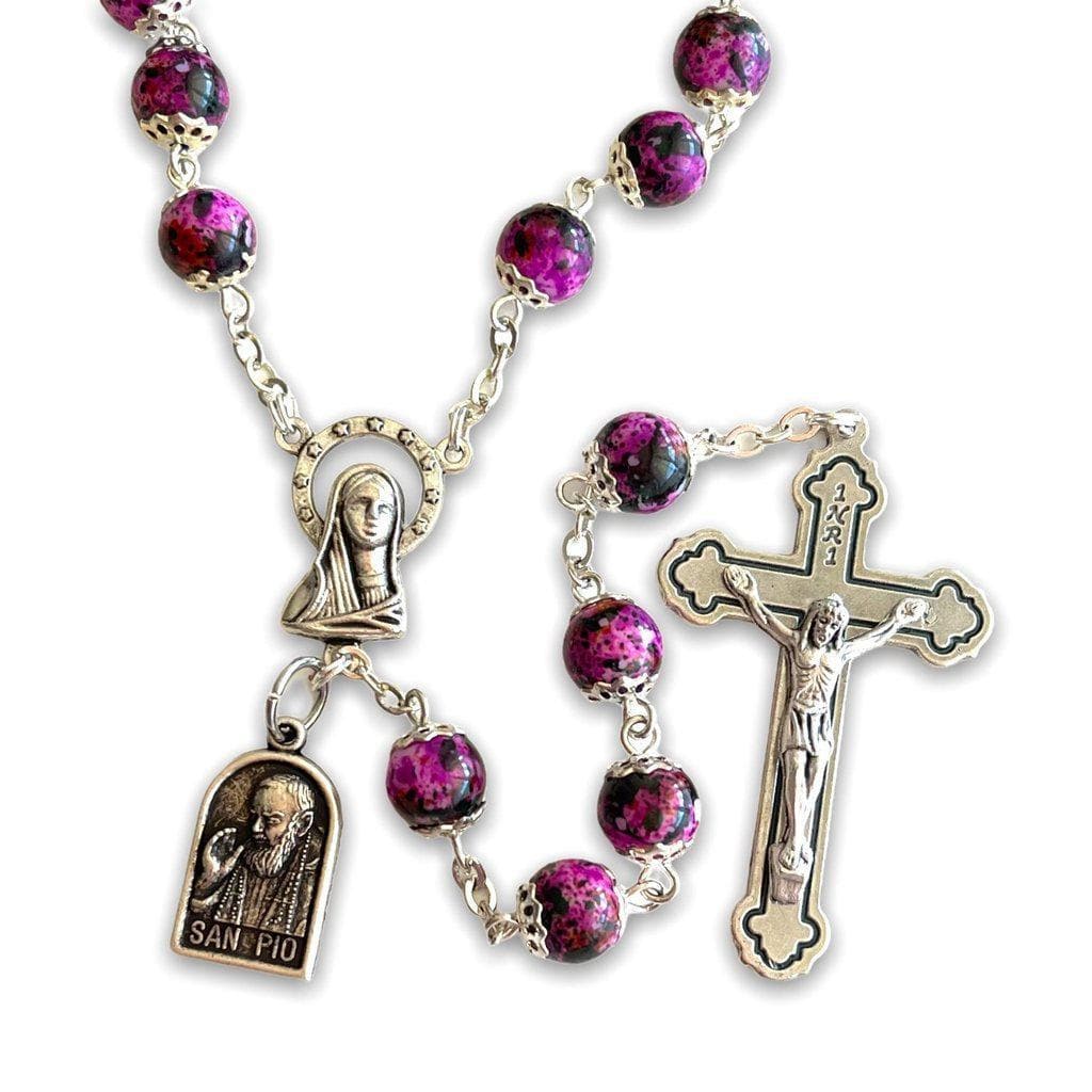 St. Padre Pio Prayer Beads - St. Father Pio Relic Rosary - Blessed By Pope | Catholically