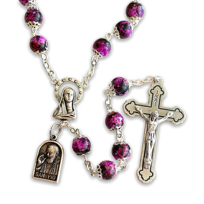 St. Padre Pio Prayer Beads - St. Father Pio Relic Rosary - Blessed By Pope | Catholically