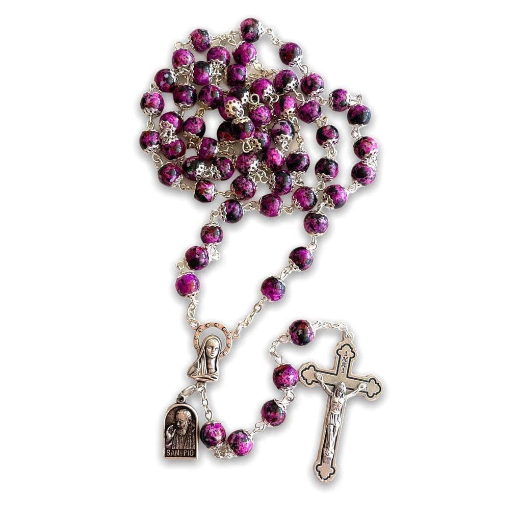 St. Padre Pio Prayer Beads - St. Father Pio Relic Rosary - Blessed By Pope | Catholically