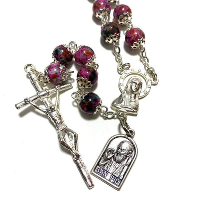 St. Padre Pio Prayer Beads - St. Father Pio Relic Rosary Blessed By Pope | Catholically