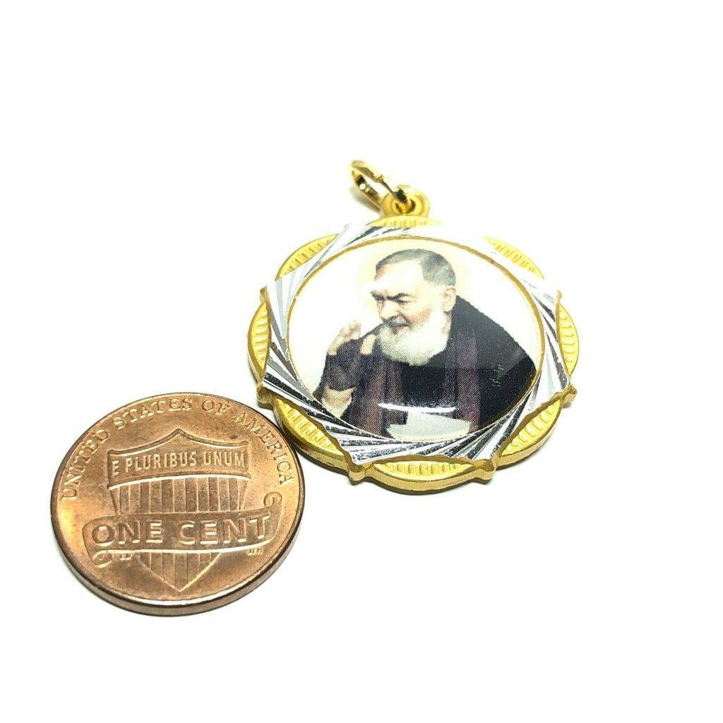 St. Padre Pio Relic Medal Pendant - St. Father Pio Ex-Indumentis - Vestment | Catholically