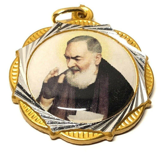 St. Padre Pio Relic Medal Pendant - St. Father Pio Ex-Indumentis - Vestment | Catholically
