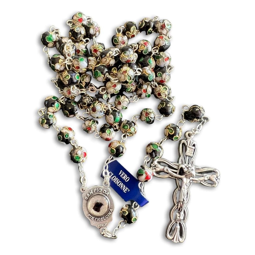 St. Padre Pio Rosary Blessed By Pope with 2nd class relic Ex-Indumentis | Catholically