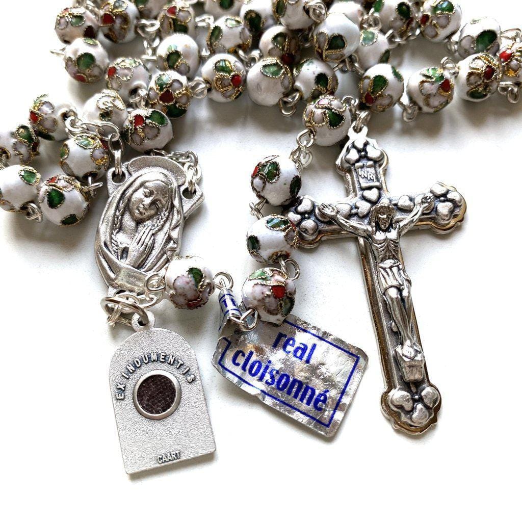 St. Padre Pio Rosary Blessed By Pope with Relic - St. Father Pio | Catholically