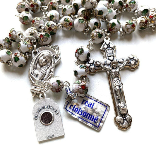 St. Padre Pio Rosary Blessed By Pope with Relic - St. Father Pio | Catholically