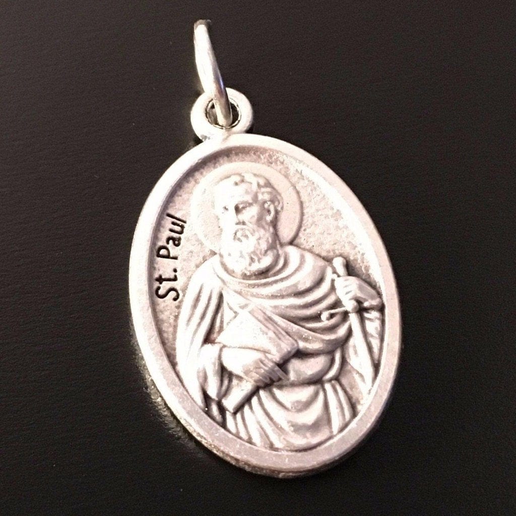 St. Peter & St. Paul Apostles Silver Oxidized Medal Pendant  Blessed By Pope | Catholically