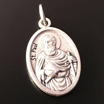 St. Peter & St. Paul Apostles Silver Oxidized Medal Pendant  Blessed By Pope | Catholically