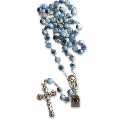 St. Pio Blue Rosary Blessed By Pope w/ 2nd Class Relic - St. Father Pio | Catholically