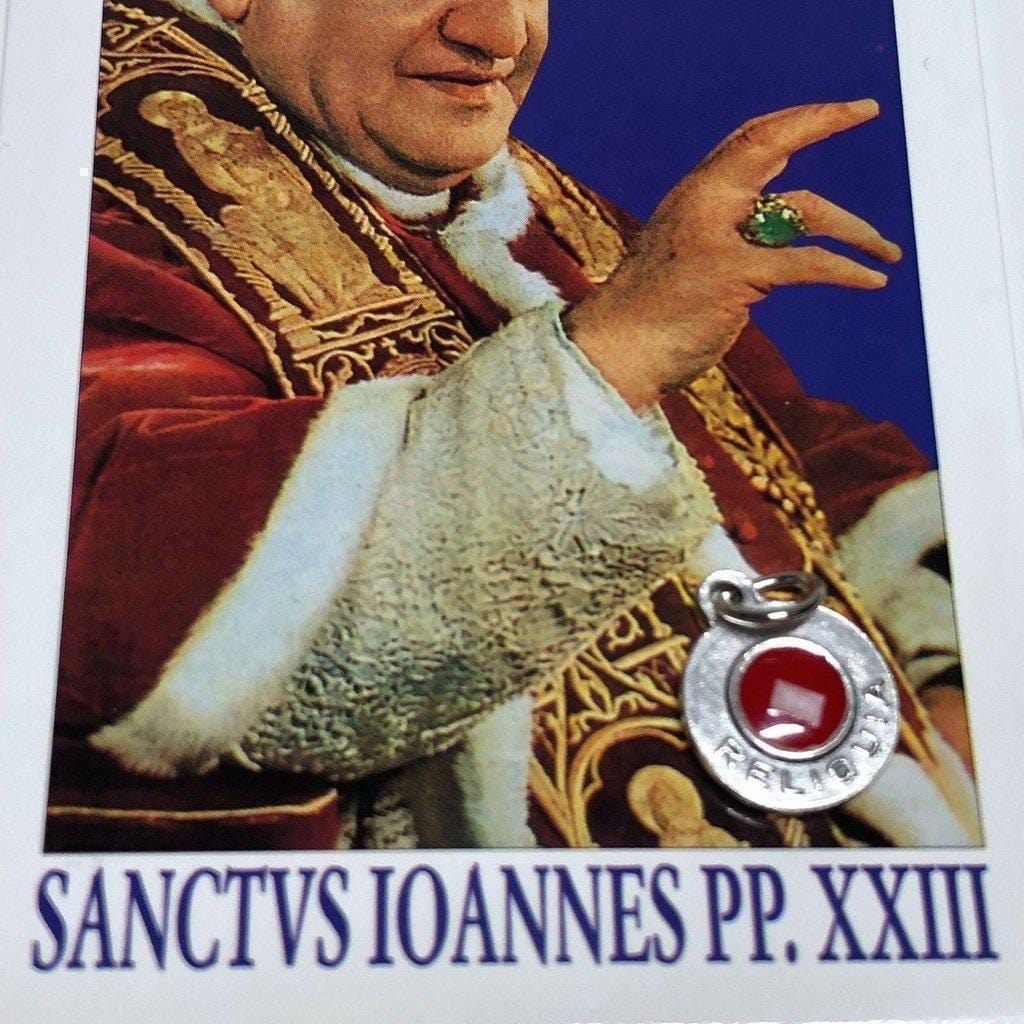 St. Pope John XXIII - 2nd Class Relic - Medal Pendant Charm | Catholically