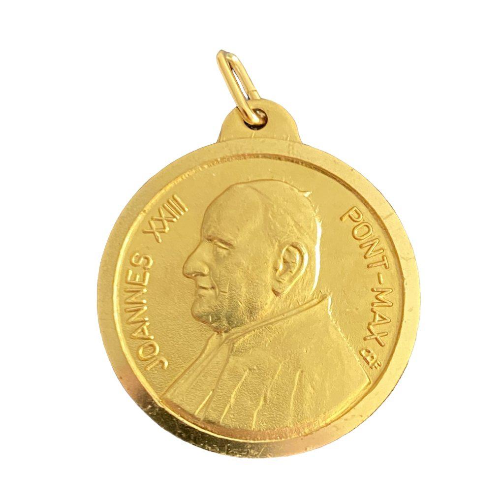 St. Pope John XXIII -2nd Class Relic Vestment Old Medal Pendant Charm | Catholically