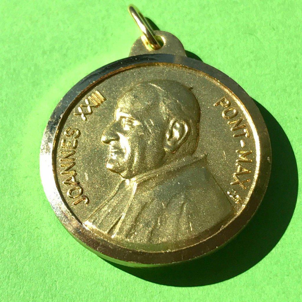 St. Pope John XXIII -2nd Class Relic Vestment Old Medal Pendant Charm | Catholically