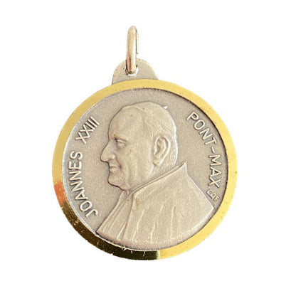 St. Pope John XXIII Relic medal with vestment - Medallion - Pendant | Catholically