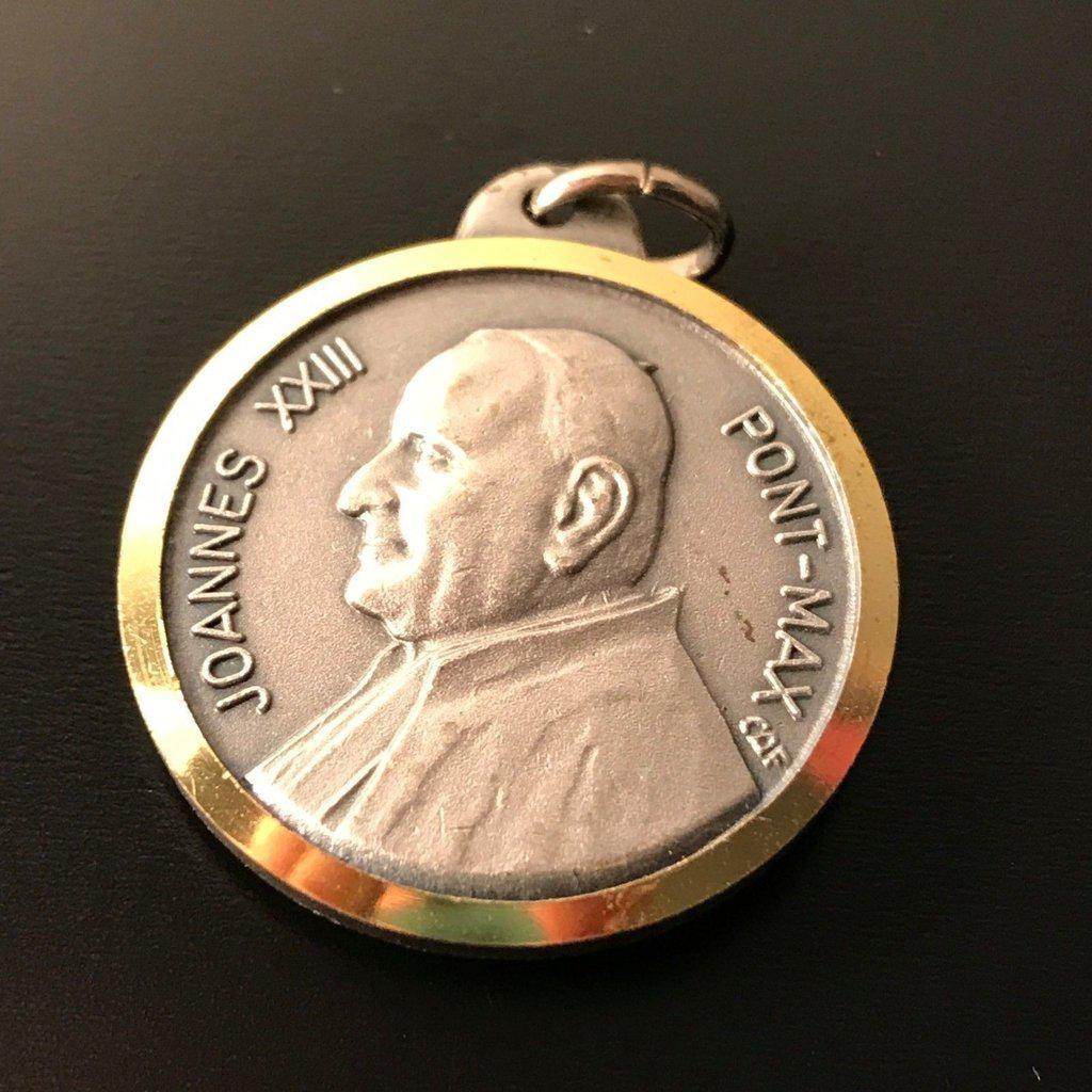 St. Pope John XXIII Relic medal with vestment - Medallion - Pendant | Catholically