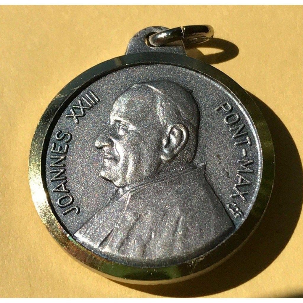 St. Pope John XXIII Relic medal with vestment - Medallion - Pendant | Catholically