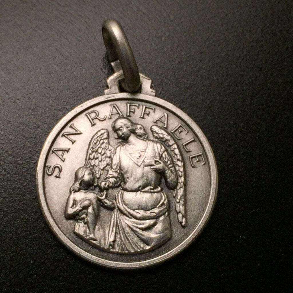 St.Raphael Archangel Medal - 925 Sterling Silver - Blessed By Pope | Catholically