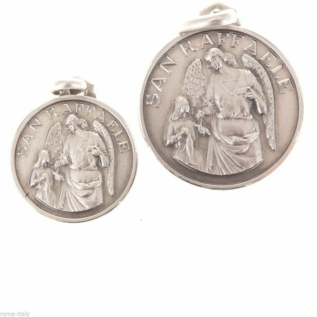 St.Raphael Archangel Medal - 925 Sterling Silver - Blessed By Pope | Catholically