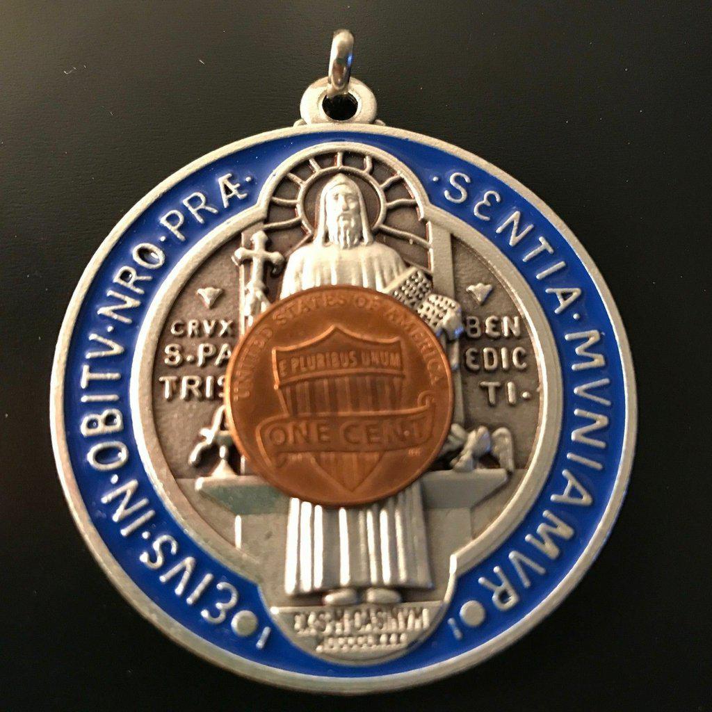 St. Saint Benedict 2" Medal - Exorcism - Medalla Blessed By Pope | Catholically