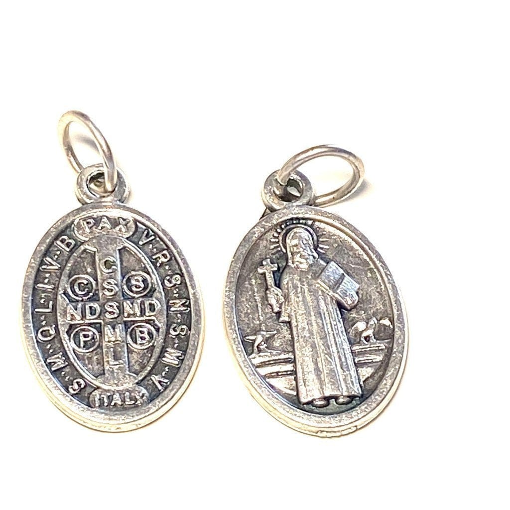 St. Saint Benedict small Medal - San Benito Cruz  Medalla - Blessed Pendant | Catholically