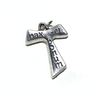 Tau Cross Blessed By Pope "Pax Et Bonum" Franciscan Crucifix Parts | Catholically