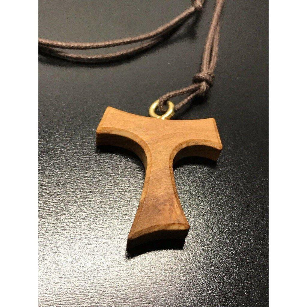 Tau Wooden Cross Blessed By Pope -Franciscan Crucifix 1" | Catholically