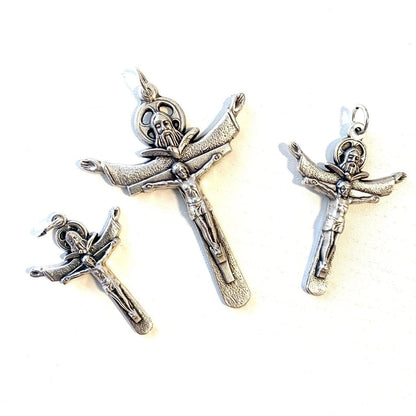 Tertium Millennium Holy Trinity Cross Crucifix - Blessed By Pope -Parts -Pendant | Catholically