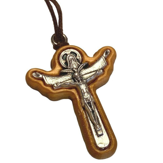 Tertium Millennium Holy Trinity - Wooden Cross Crucifix - Blessed By Pope | Catholically