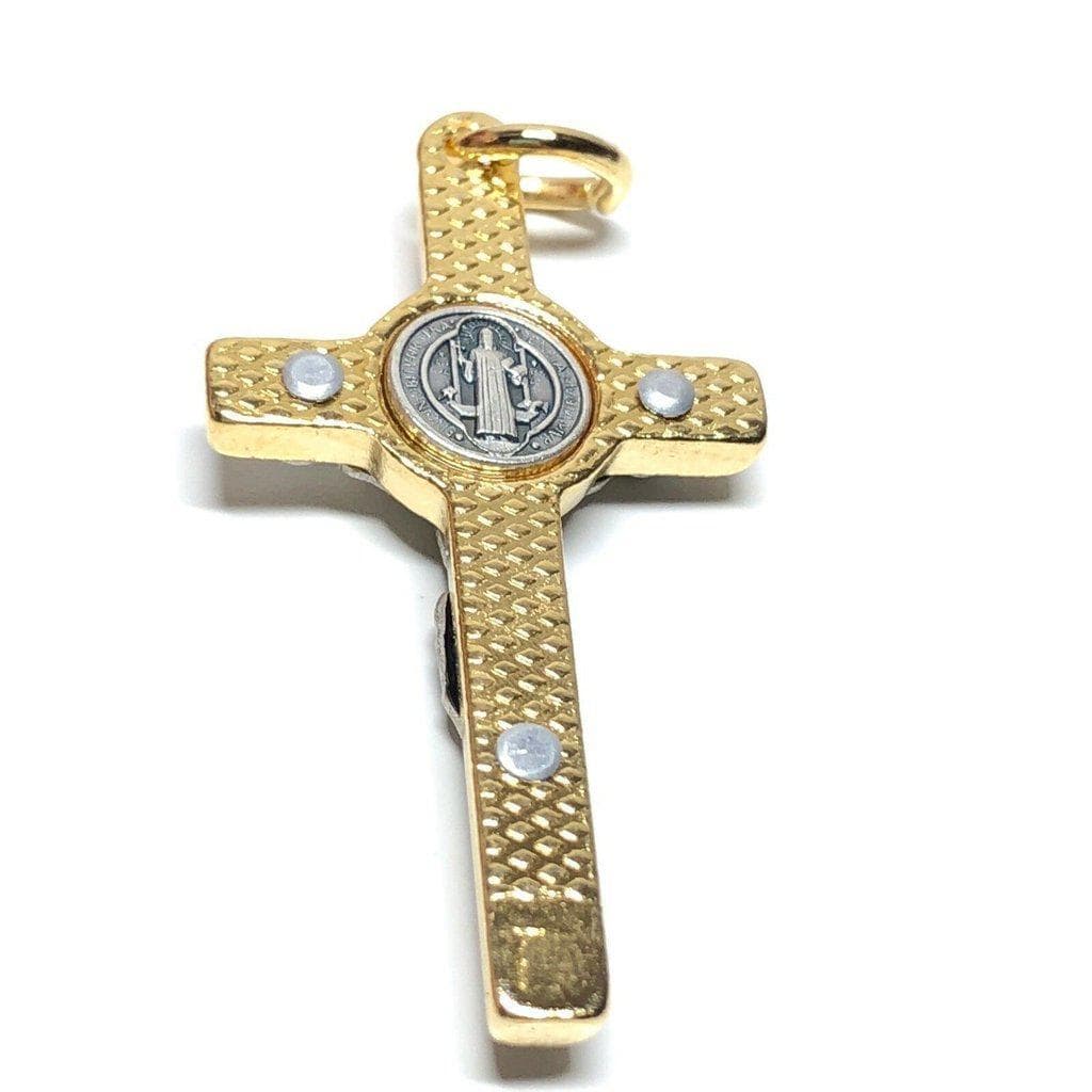 Tiny Cruz San Benito - Cross St. Benedict - Pendant - Purple Crucifix Charm | Catholically
