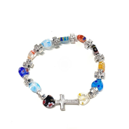 Venetian Glass - Hearts Murrina Child Bracelet -  Blessed by Pope | Catholically