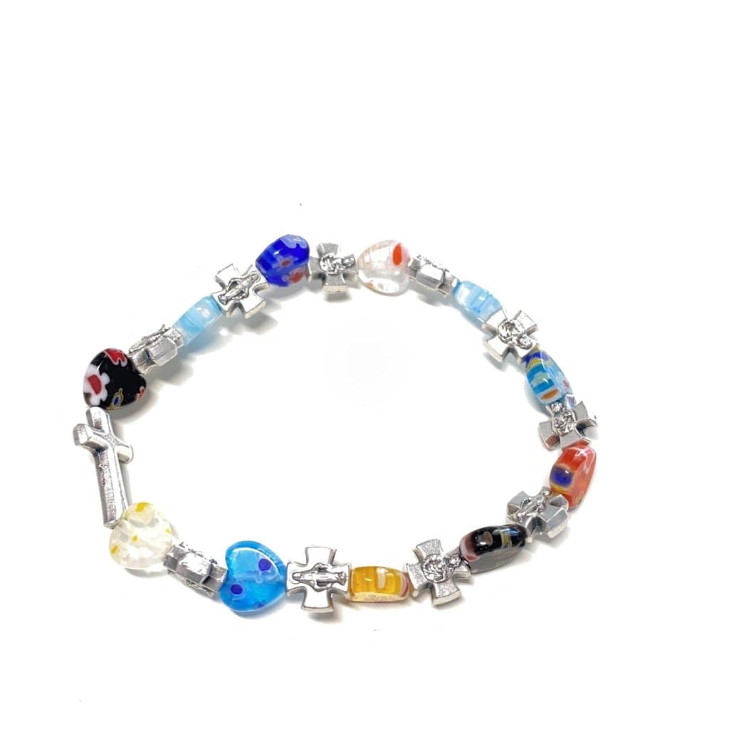 Venetian Glass - Hearts Murrina Child Bracelet -  Blessed by Pope | Catholically