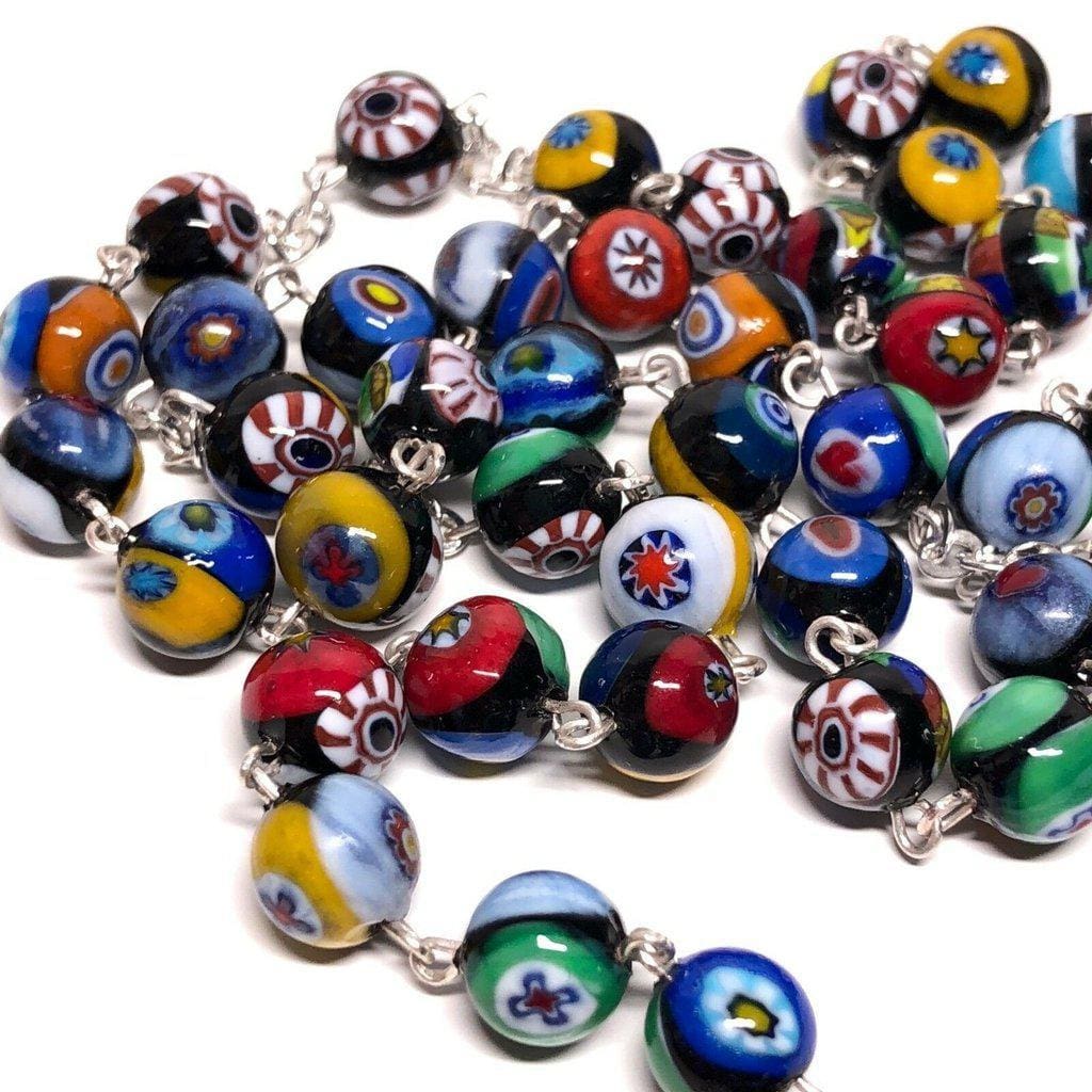 Venetian Glass Murrina Millefiori Glasswork Rosary Blessed By Pope | Catholically