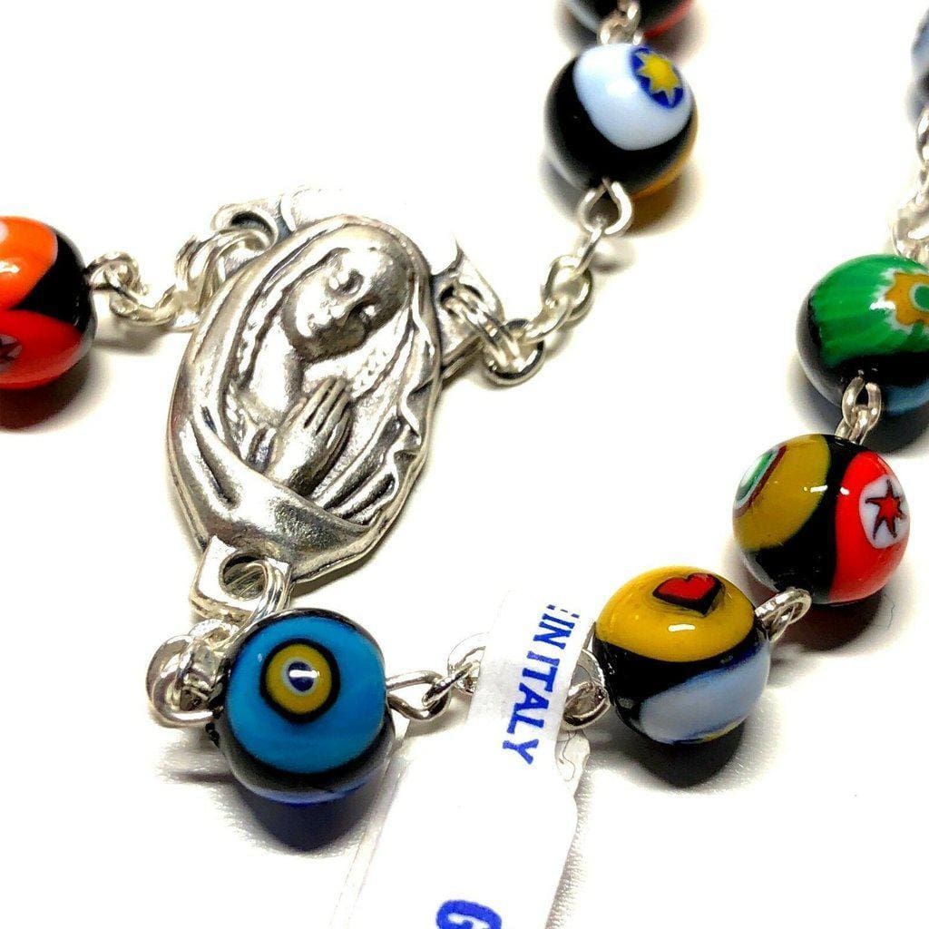 Venetian Glass Murrina Millefiori Glasswork Rosary Blessed By Pope | Catholically