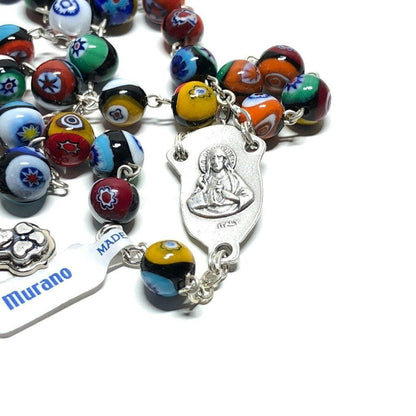 Venetian Glass Murrina Millefiori Glasswork Rosary Blessed By Pope | Catholically
